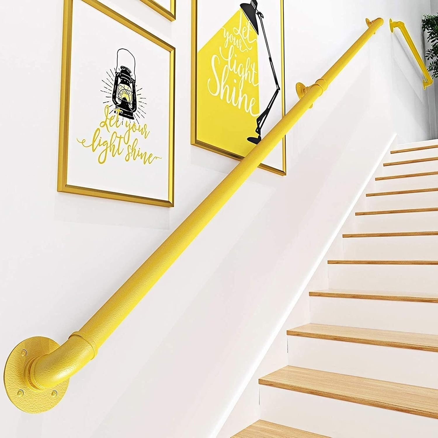 Staircase Handrail Rail Banister Kit,Modern Wall Stairs Railing Safety Hand Rail Support Rod for Indoor and Outdoor Use/60cm(2ft)