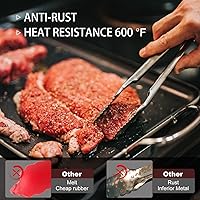 Vista 3 de Pinzas para Cocinar - Pinzas de Cocina Totalmente de Metal Resistentes al Calor 600 Grados Fahrenheit, Pinzas de Acero Inoxidable con Cierre, Para