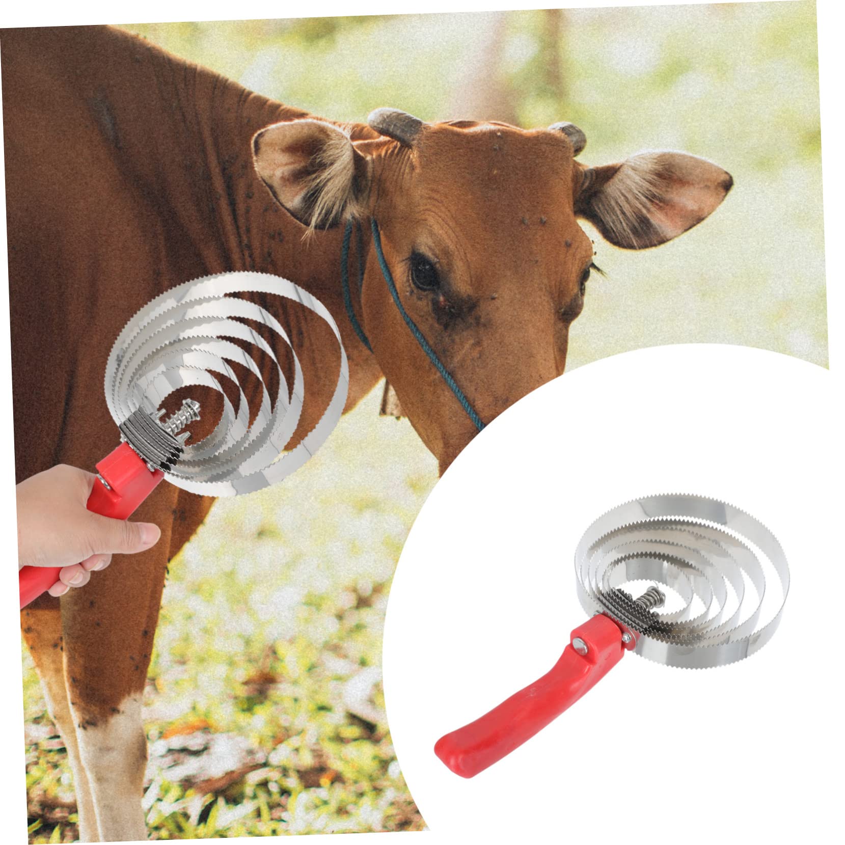 Toddmomy 1Pc Professional Cow Scratching Comb for Cattle Sheep Ergonomic Non Slip Handle Durable Grooming Tool for Enhanced Horses and Livestock