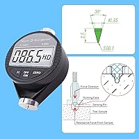 Vista 5 de Shore D - Medidor de dureza portátil 0-100HD Durómetro digital D para goma, neumático, plástico, plástico térmico, pisos, bola de bolos con pantalla