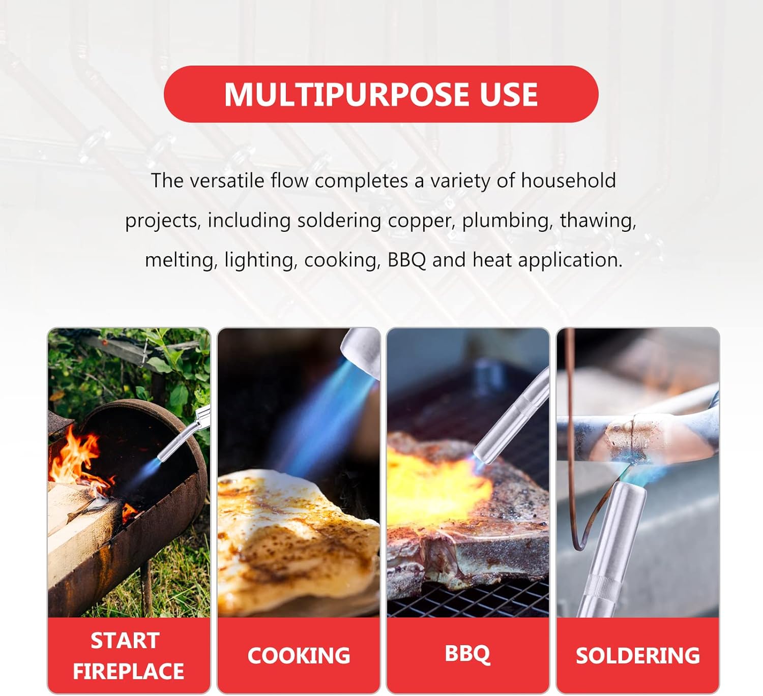 MAPP/MAP/PROPANE Gas Torch,Soldering Torch,Use Brazing，Cooking，Surface heating treatment (Stainless ignition Head) : Tools & Home Improvement