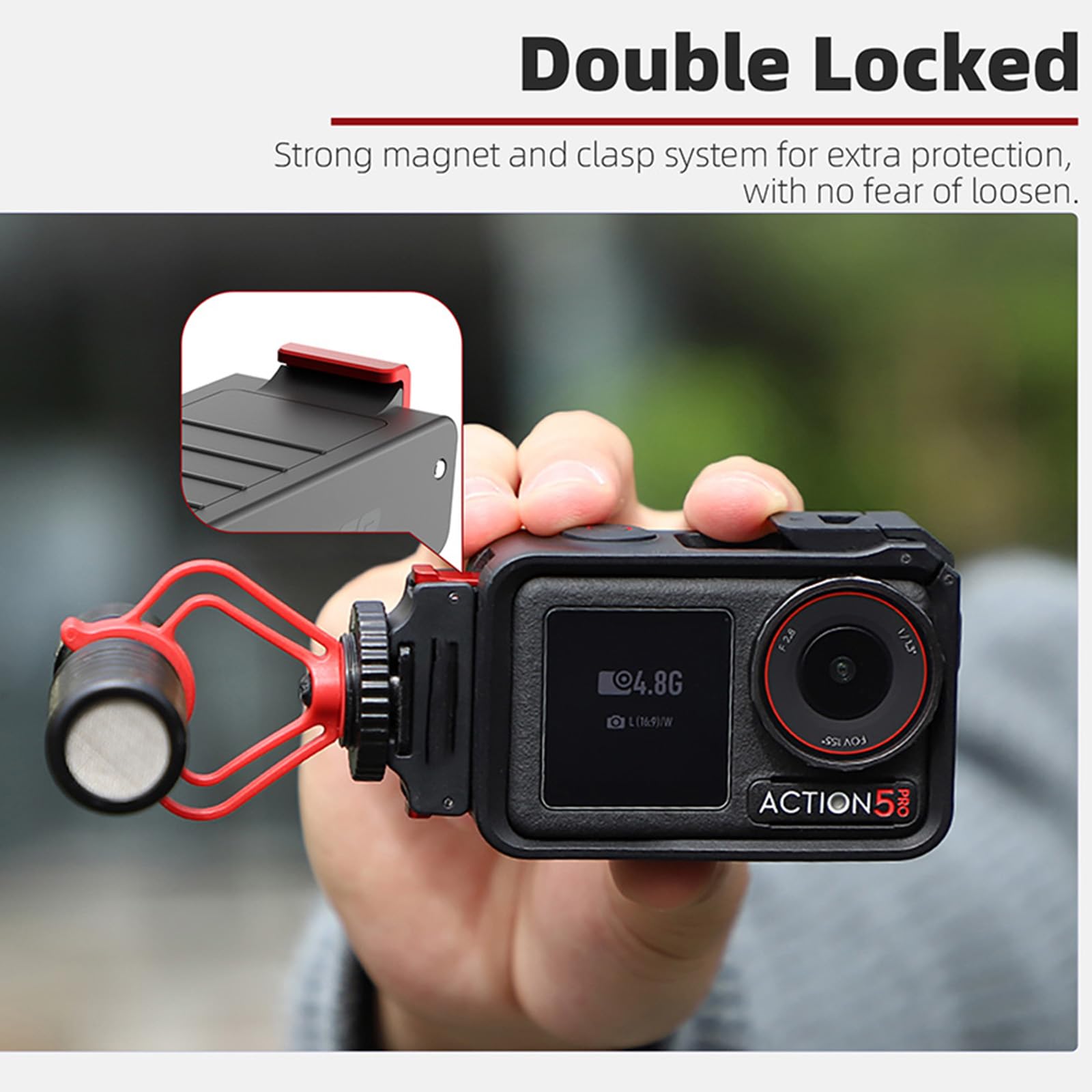 YUULNMOP Magnetic Cold Shoe Mount Adapter for DJI Osmo Action 5 Pro,Quick-Release Expansion Adapter Kit for Action 5 Pro/Action 4/Action 3