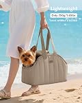 Pecute Dog Purse Carrier for Small Dogs - Lightweight Soft Breathable Foldable Cat Carrier | Stylish Dog Carrier Purse for Puppies, Cats, Rabbits - Ideal Gift for Travel, Subway, Vet Visits,Khaki