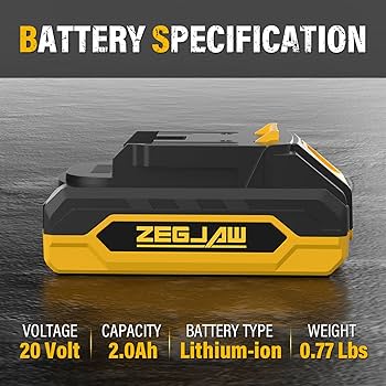 【よよ】 ZEGJAW 20V Rechargeable Battery Pack 2.0Ah Battery : Amazon