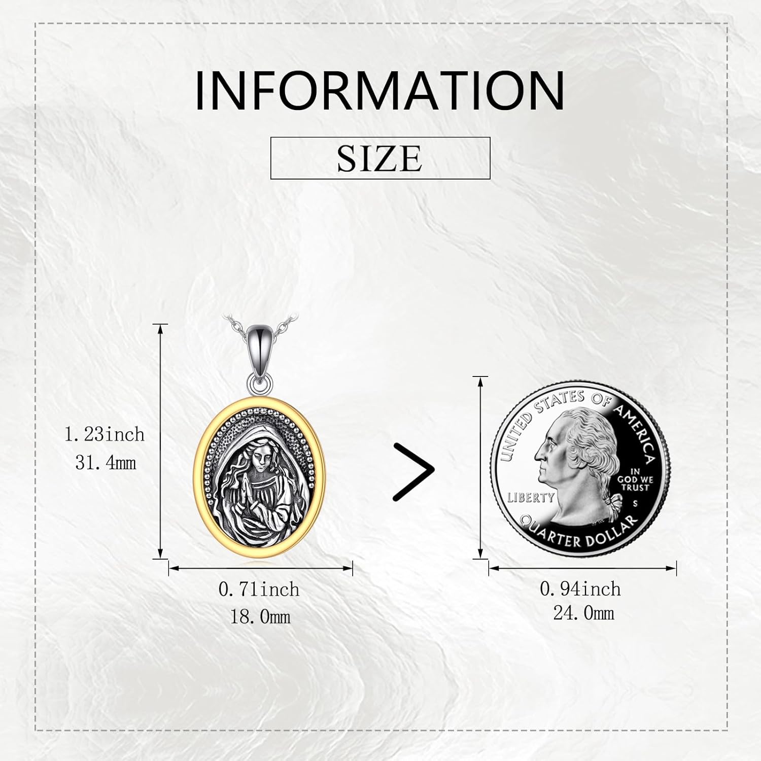 AXELUNA Guadalupe Necklace Sterling Silve Virgen De Guadalupe Medal Pendant Catholic Amulet Jewelry - Image 3