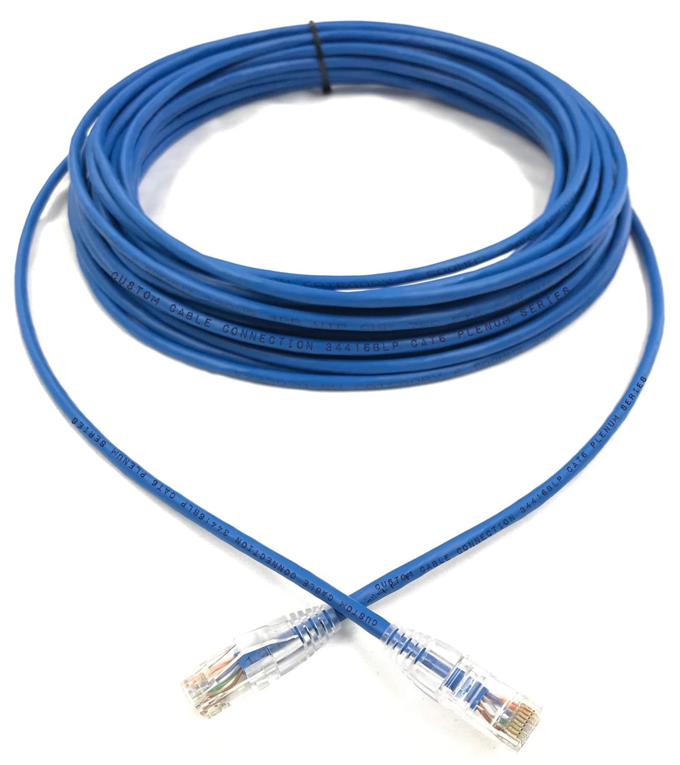 Custom Cable Connection 5 Foot Blue Cat6 UTP Plenum CMP Rated Ethernet Patch Cable