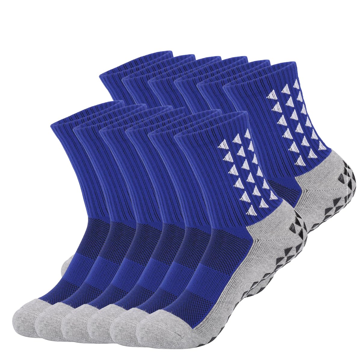 12 pares de calcetines tobilleros con cojín, calcetines deportivos para correr atléticos, calcetines de algodón antiampollas para hombres y mujeres, azul, 12 Pares Azul, 3-5