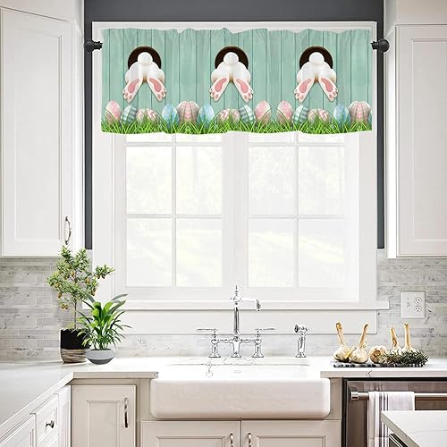 Miniatura 4 de Tomalillin Cenefas del día de San Patricio, ventana de cocina, gnomo del día de San Patricio, trébol, cenefa a cuadros, cortinas a cuadros blancos y