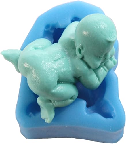 Funshowcase Molde de silicona para dulces de bebé durmiendo boca abajo para bautizo, decoración de pasteles de baby shower, decoración de cupcakes