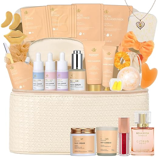 RA ROSA ACCA Conjunto De 33pç O Dia Das Mães, Incluindo Kit De Banho E Corpo, Spa Em Casa, Kit Hidratante A Pele, Cesta De Autocuidado, Nécessaire, Ideal O Dia Dos Namorados, Aniversários E Natal