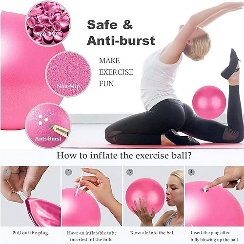 Miniatura 3 de Anillo de fitness de pilates  Anillo de pilates de 14 pulgadas con mini bola de ejercicio de 10 pulgadas para enfocarse en tonificar muslos