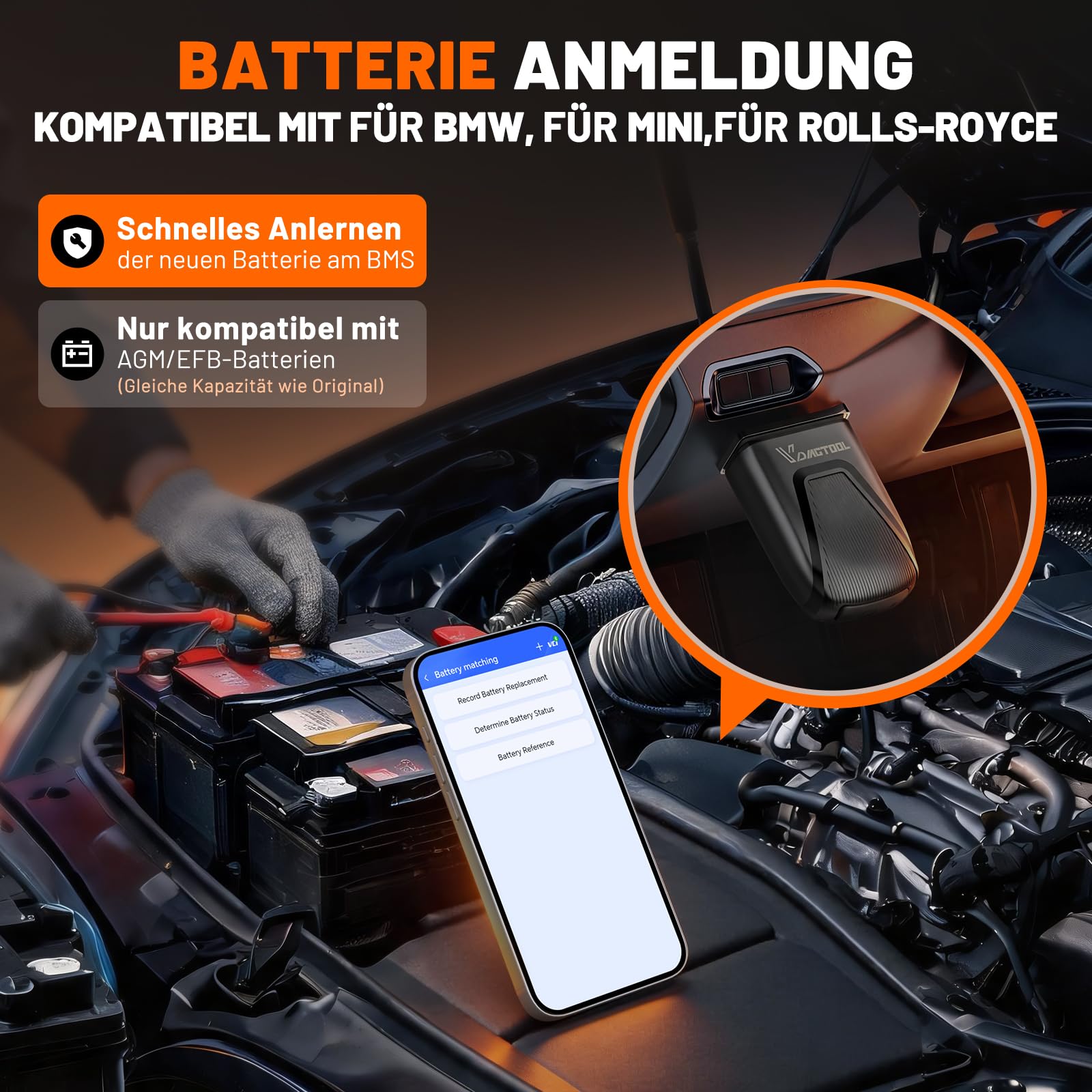 VDIAGTOOL D503 OBD2 Diagnosegerät für BMW/Mini/RR, ECU-/Offline Codierung,Bidirektionales Fahrzeugdiagnose Scan-Tool mit über 25+ Resets, Batterieregistrierung, Lebenslang Updates