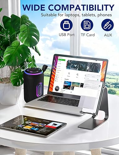 Miniatura 7 de Portable Bluetooth Speaker x Stocking Stuffers, Bluetooth 5.4 Speaker, 30W Dual Speaker, 2.0 Channel, Deep Bass, 30H Playtime, Colorful RGB Lights,