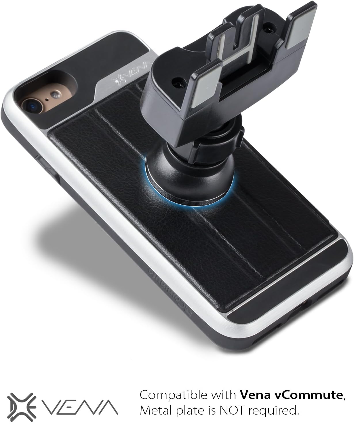 Car Mount, Vena DISC-M Universal CD Slot [Magnetic | 2 Plates] Aluminum Car Mount Holder for iPhone 11/11 Pro/11 Pro MAX/XR/XS/ XS MAX/X/8 Plus/8/7, Galaxy S10/S9/S8 Plus, Google Pixel 3 XL and More