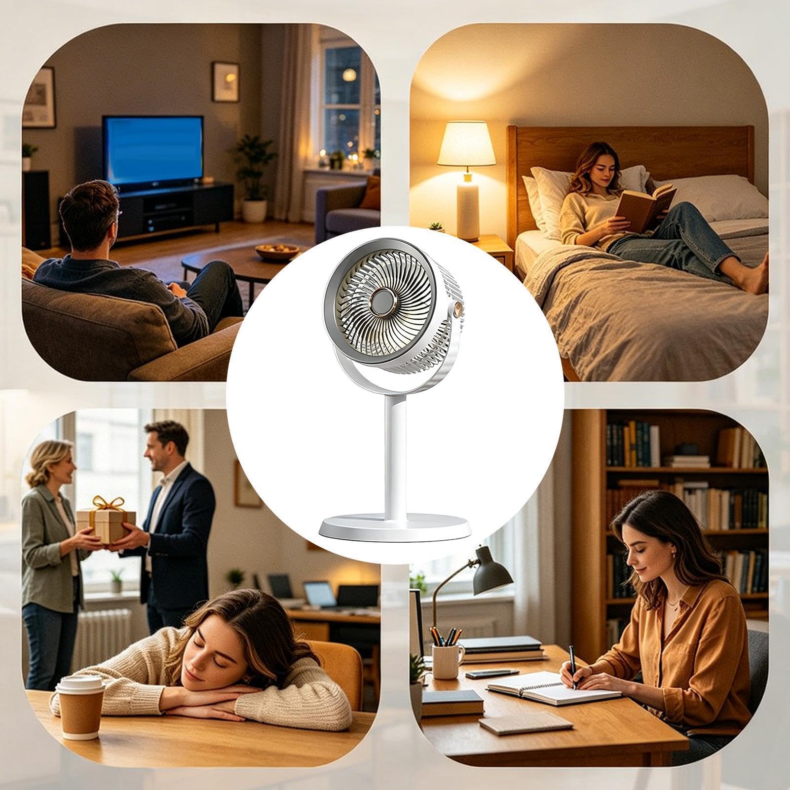Ventilador vertical Soplador De Verano Silencioso Y Recargable Con 5 | Ventilador de suelo bajo consumo Para Salón, Oficina, Hogar, Cocina, Interior, Exterior Y Camping