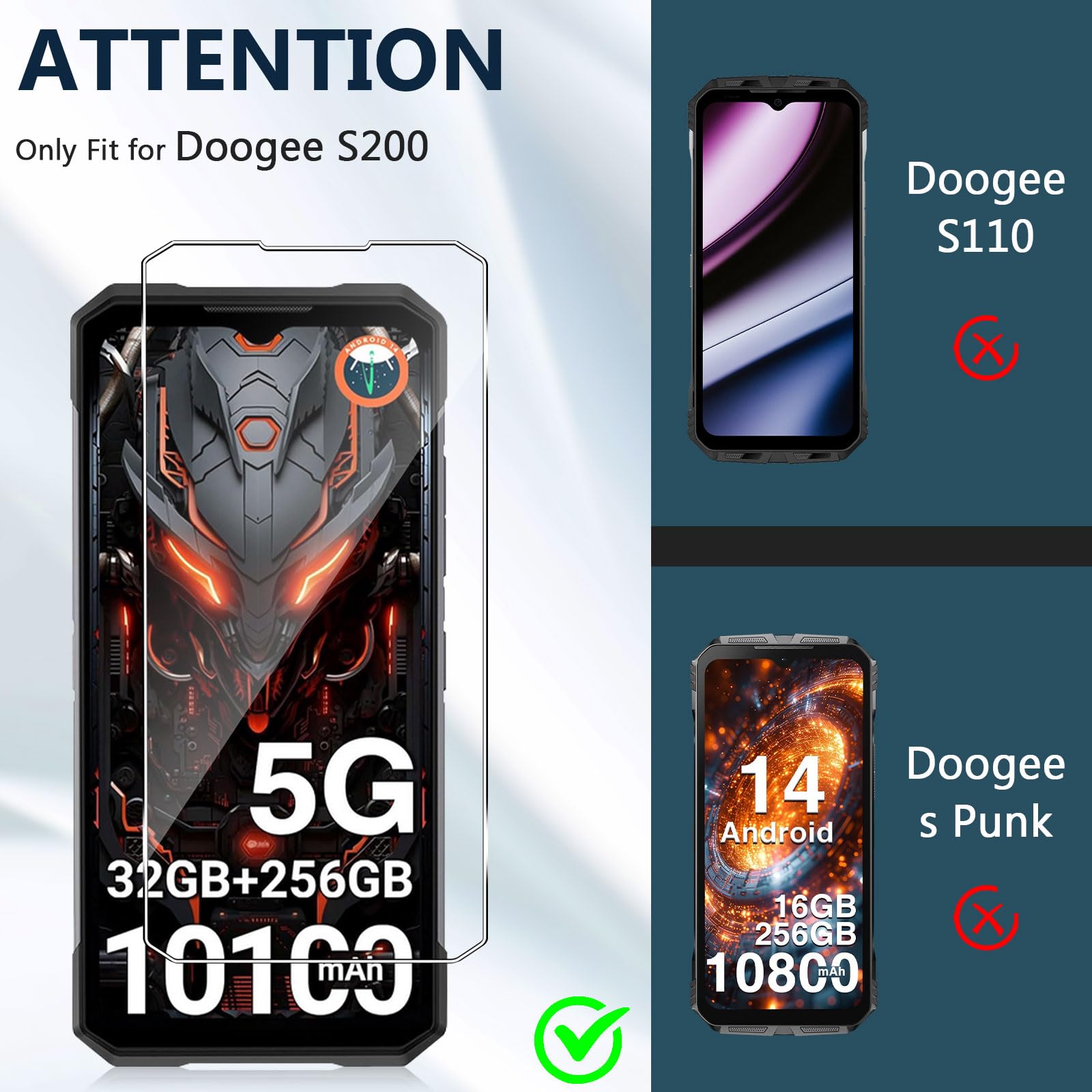 Film Protecteur D'écran Anti-reflet Pour Doogee S200 Plus - Lot De 4 - Marque Dipos
