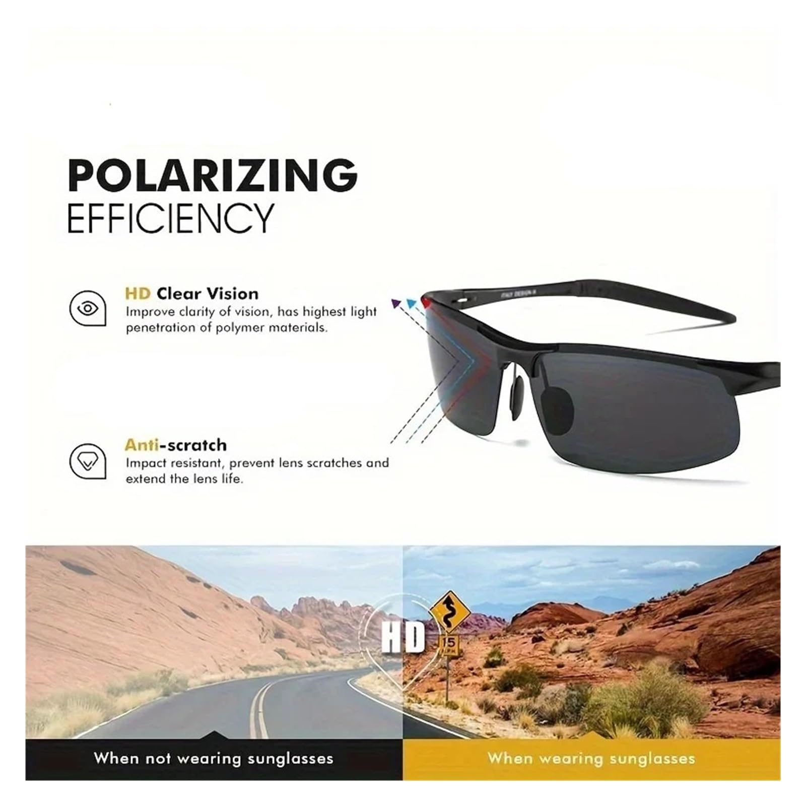 Générique Lunettes conduite alu sans monture hommes