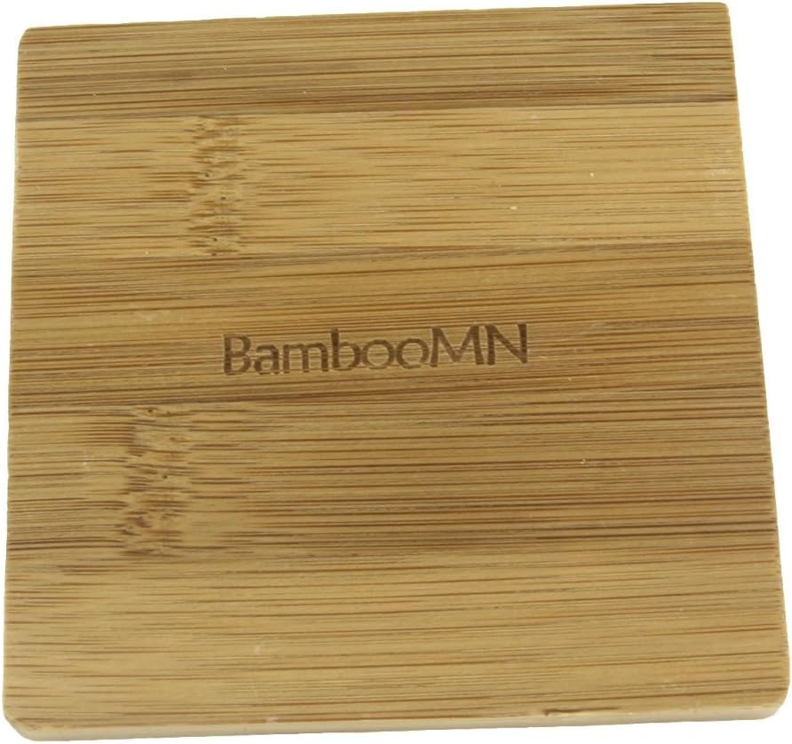 BambooMN Bamboo Coaster Set - 4" x 4" Square - 2 Sets of 4