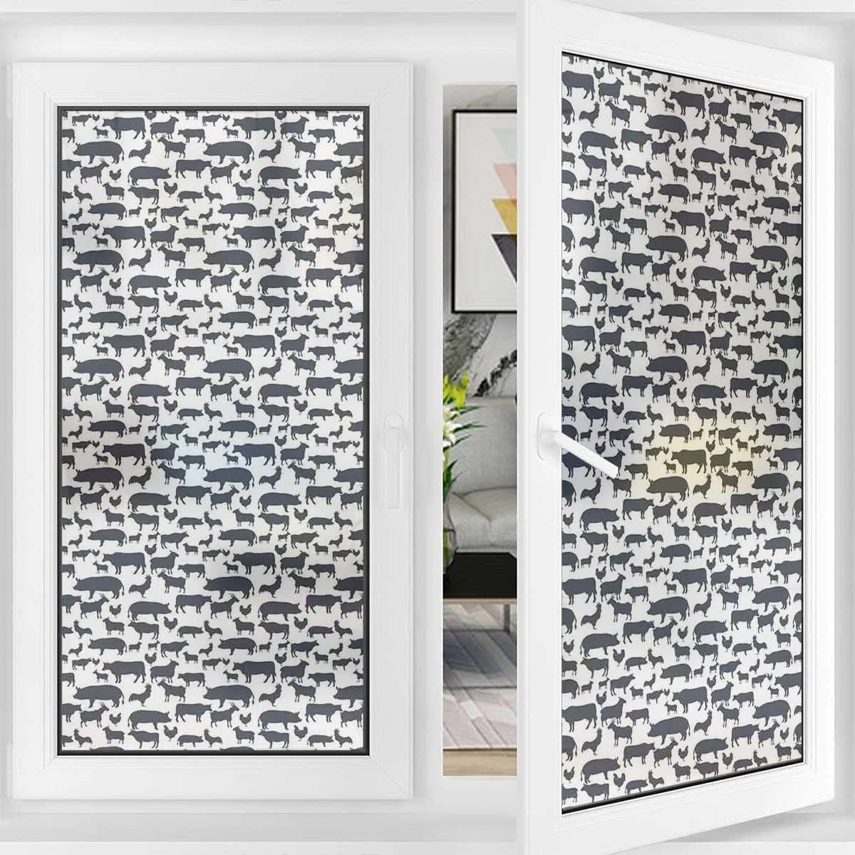 Window Privacy Film Vivid Curves Modern Glass Window Film No Glue Privacy Window Cling