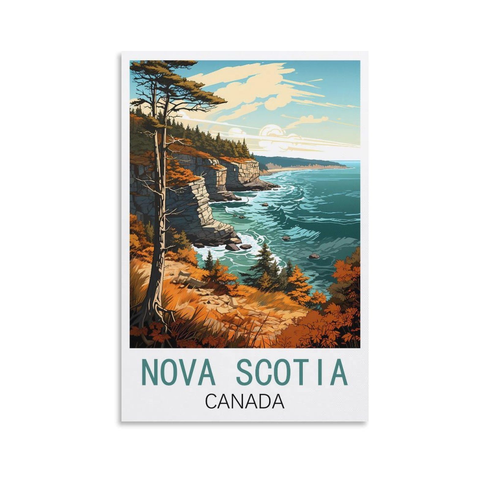 Vintage Metal Tin Signs Nova Scotia Canadas Vintage Signs Home Kitchen Rustic Travel Metal Signs Wall Art Decor 15x30cm