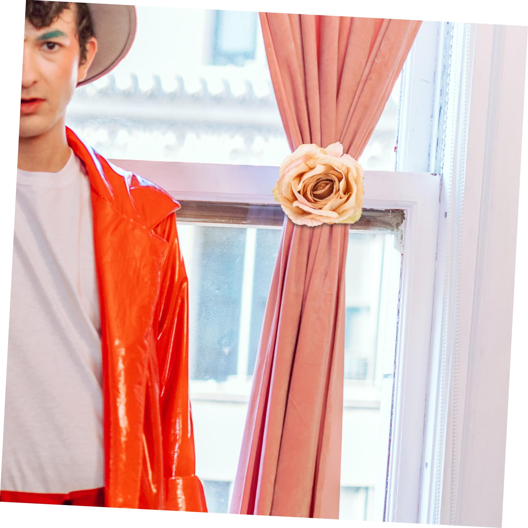 STOBAZA 8pièces Embrasses De Rideaux Fleurs Attaches Décoratives pour Rideaux Pinces à Draps pour Salon Chambre Cuisine Bureau