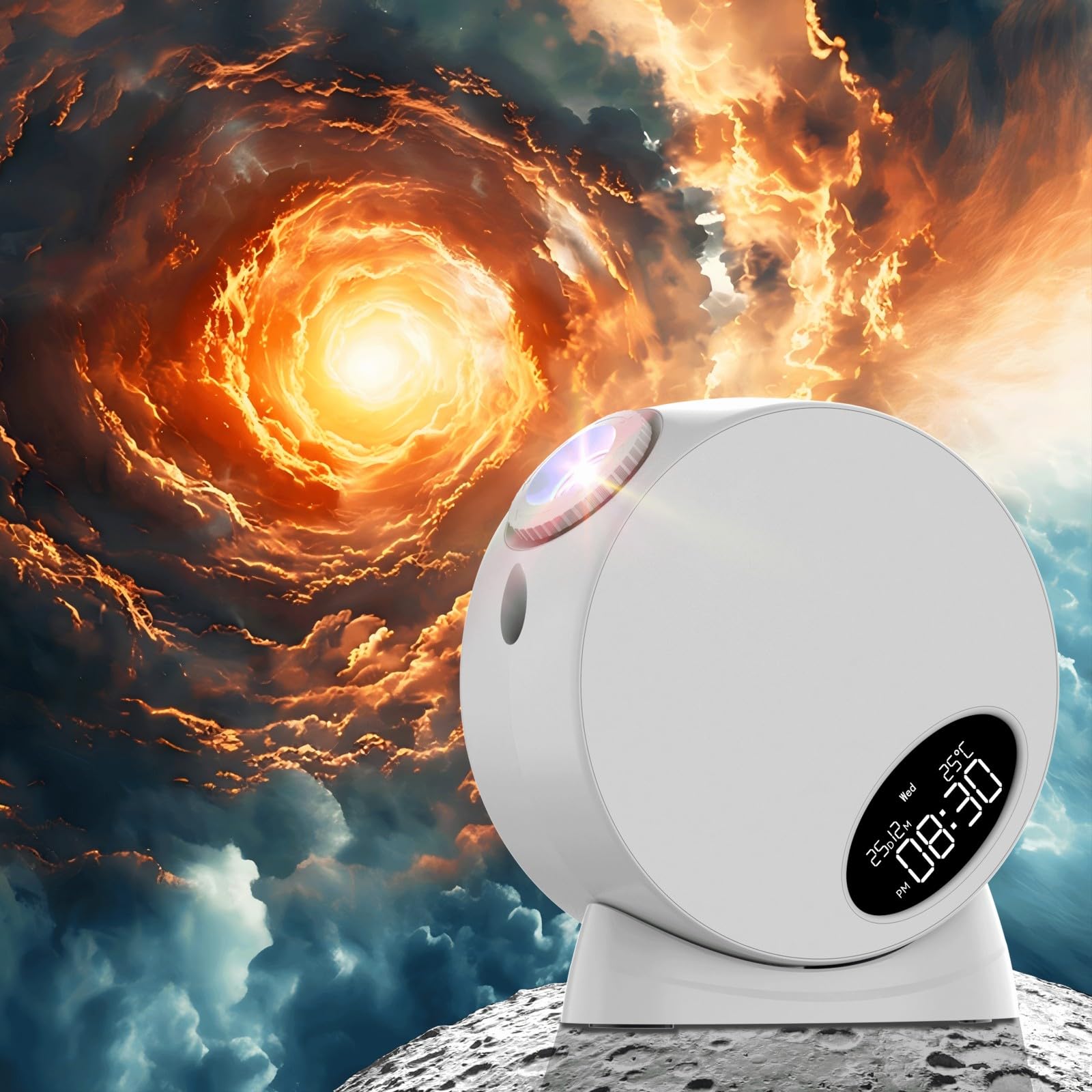Proyector Estrellas con Meteoro Dinámico, Planetario Proyector Galaxia con Reloj, 13 Discos HD, Minutero, 2 Velocidad de Rotación (Rápido/Lento) para Niños, Adultos, Festival