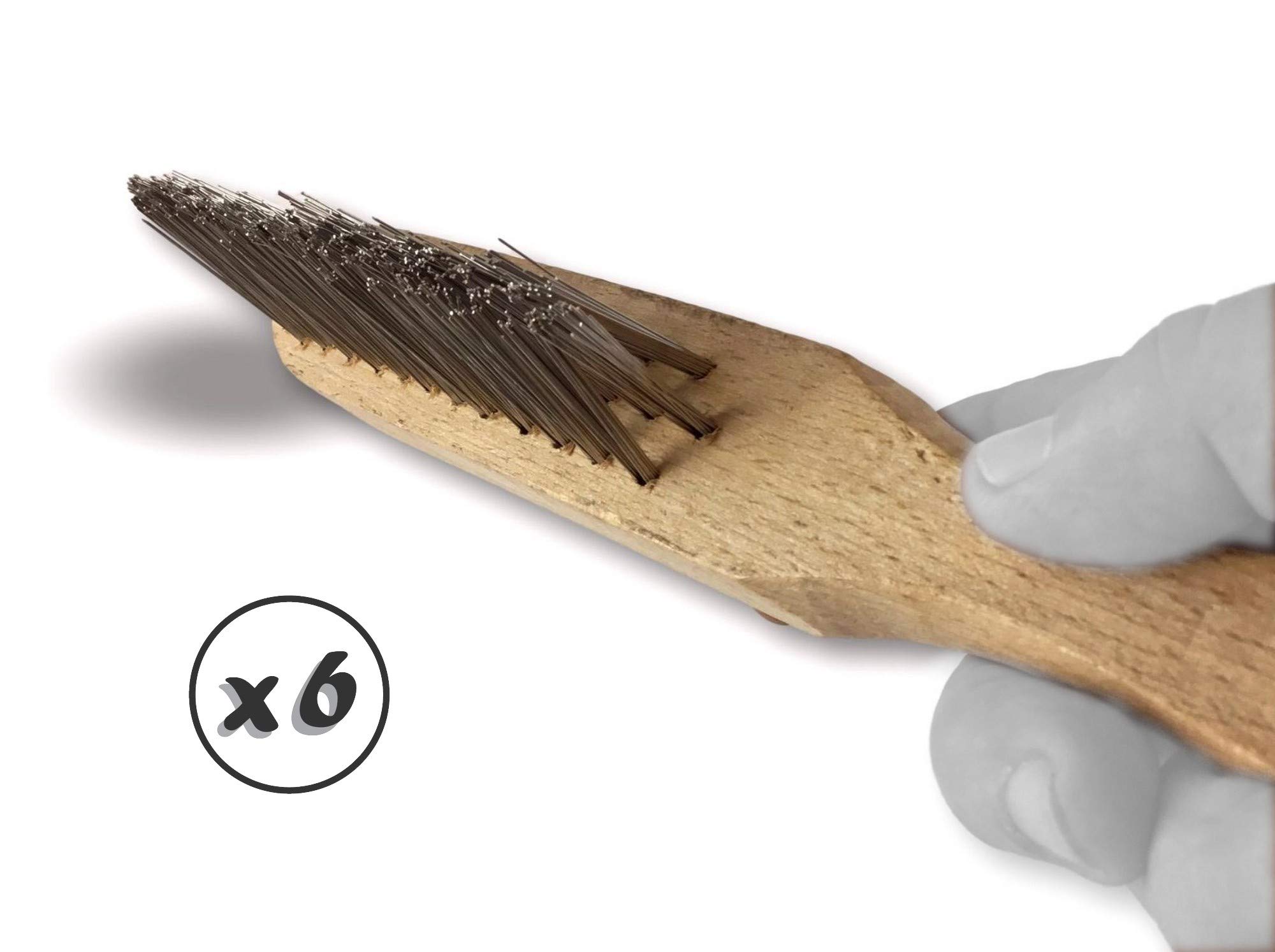 Kibros Lot 6 brosses soudeur d'angle fil inox 40 mm
