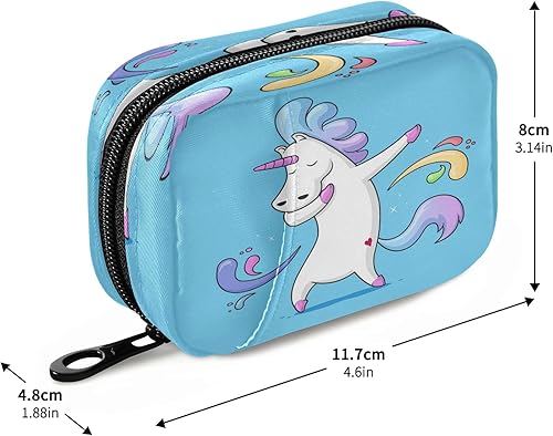 Miniatura 3 de Naanle Divertida pastillero de unicornio bailando de 7 días, bolsa organizadora de pastillas de viaje con cremallera, funda semanal portátil, tamaño
