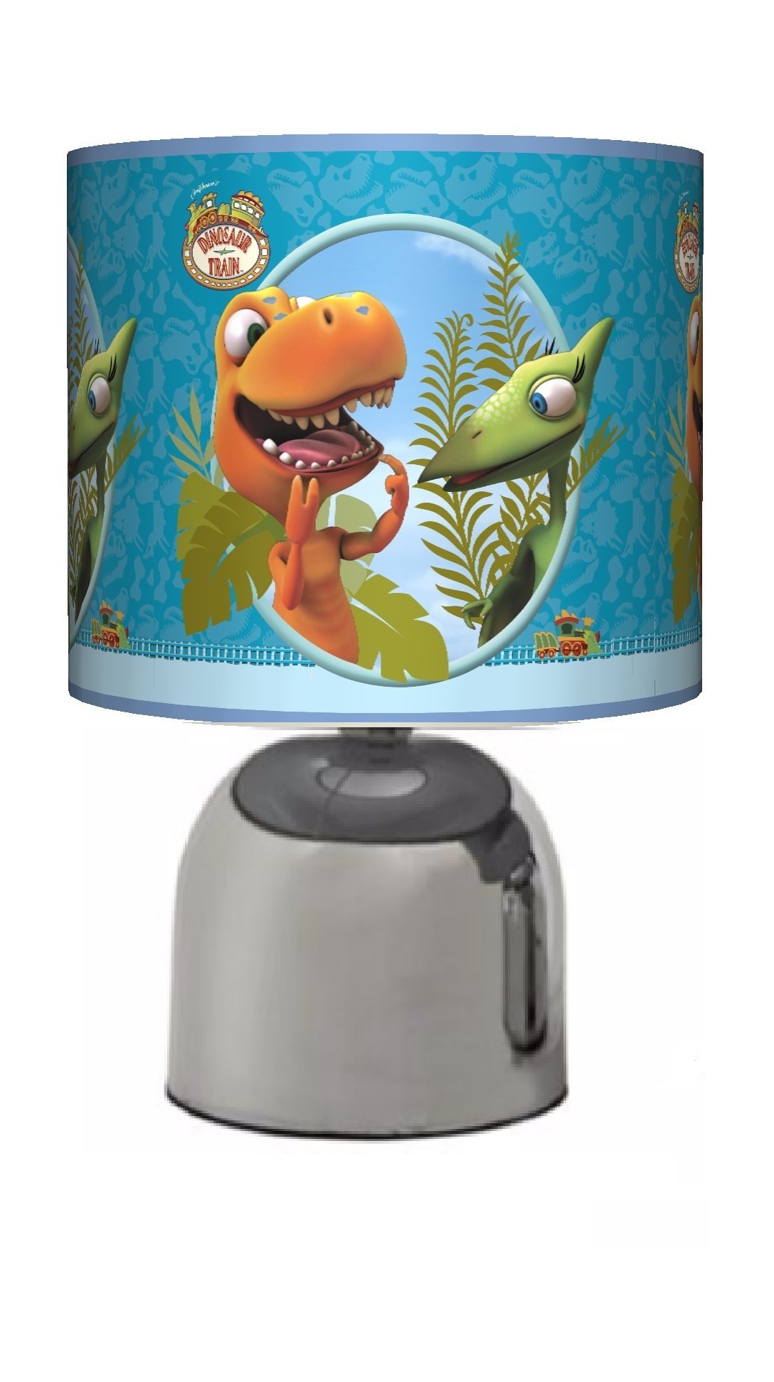 Funky Lampshades Boys Blue Dinosaur Train - Bedside Touch Lamp - Bedroom Light / Lamp Shade - Mains Operated (Uk Plug)