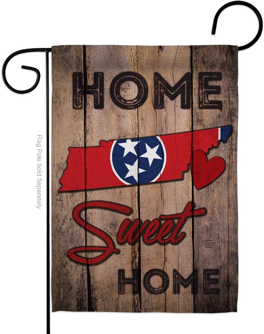 State Tennessee Home Sweet Garden Flag Set Wall Hanger Americana States USA American Territories Republic Country Particular Area Small Gift Yard House Banner Made In 13 X 18.5