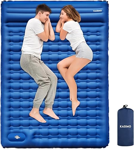 Vista 9 de KASIMO Colchoneta de dormir para camping, ultraligera con almohada con bomba de pie incorporada, almohadillas inflables compactas para acampar, Solo