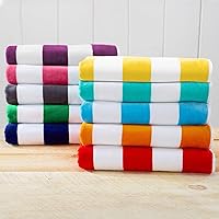 Vista 7 de Toalla Great Bay Home de playa, de terciopelo, gran tamaño, 100 % algodón, líneas verticales, para alberca, 40 x 70 pulgadas, para adulto