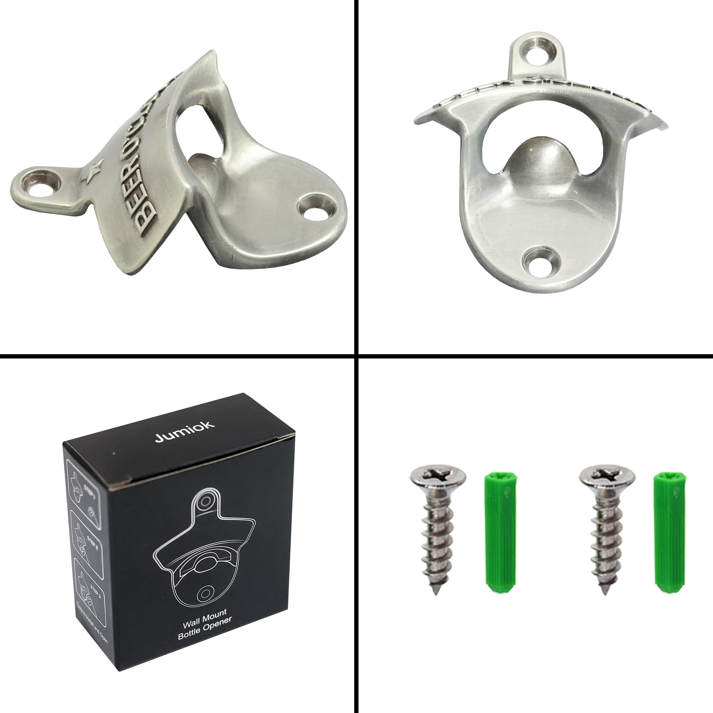 Wall-mounted Zinc Alloy Bottle Opener Wooden Beer Bottle Opener Metal Bottle Ope