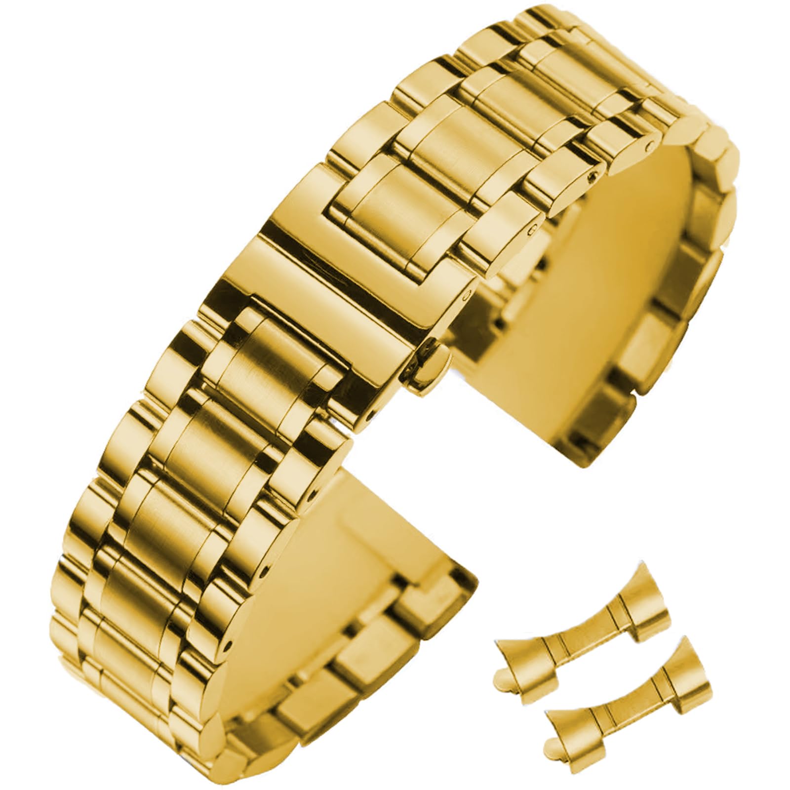 Niziruoup ステンレススチール腕時計バンド 16mm 18mm 19mm 21mm 20mm 22mm 24mm ユニバーサルメタルウォッチストラップ スマートウォッチ交換用バンド 男女兼用 ほとんどの伝統的な時計に適合