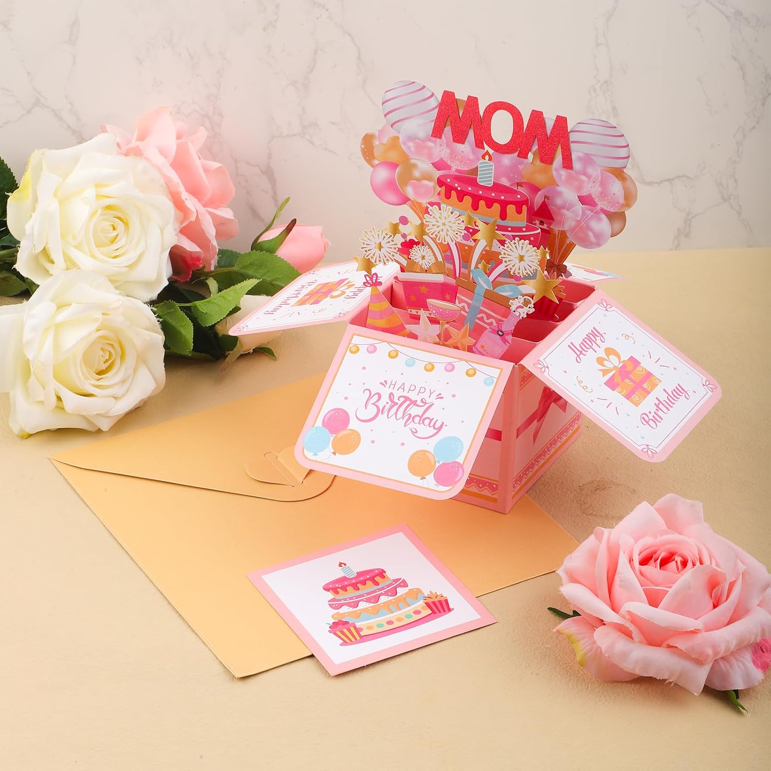 Happy Birthday Mom: Tested Versus Creative Pop Up Card...Surprising Sparkler Scent?