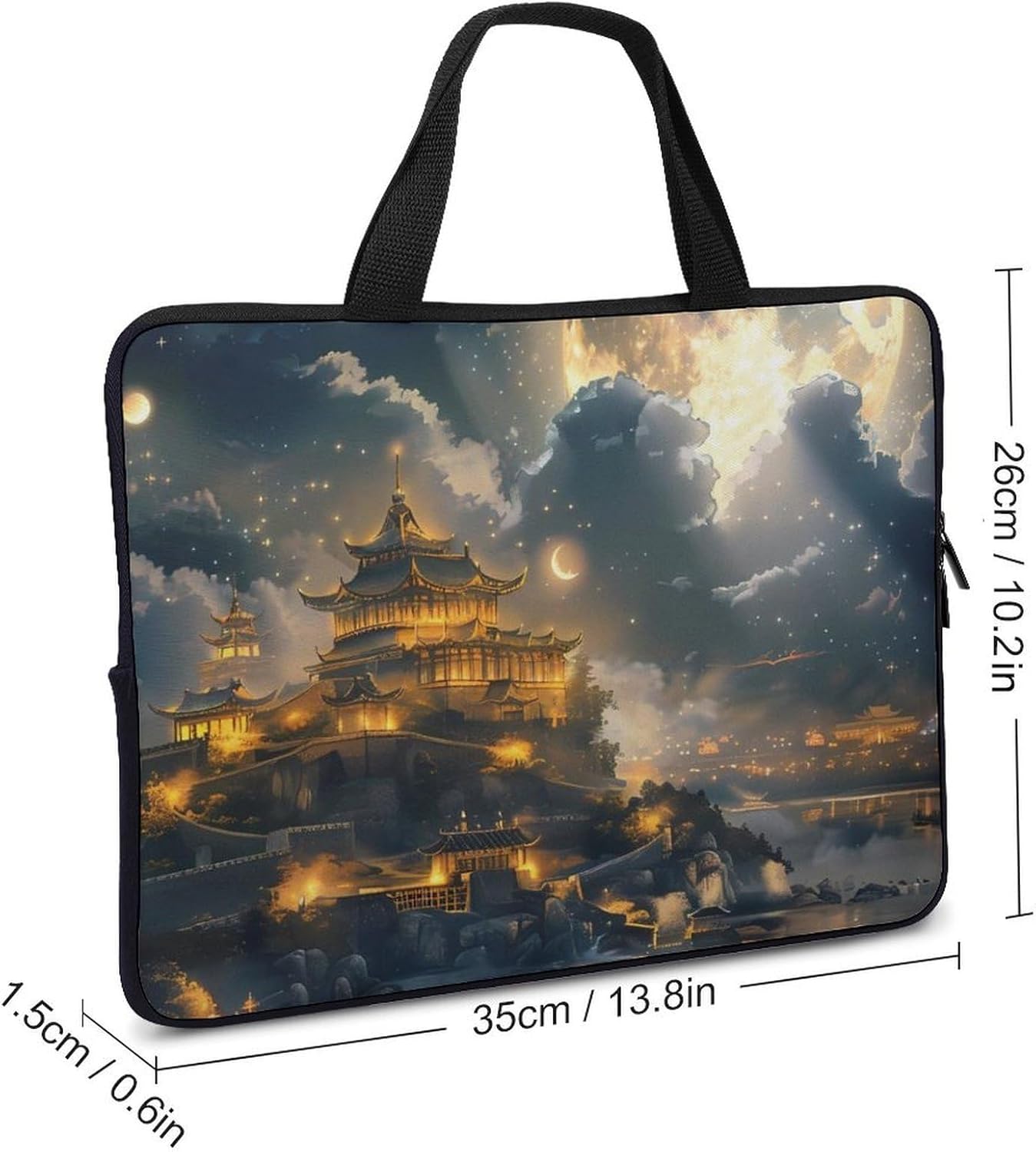 Tower Palace Laptop Bag Print Computer Sleeve Case Protector Briefcase Totes for Women Men