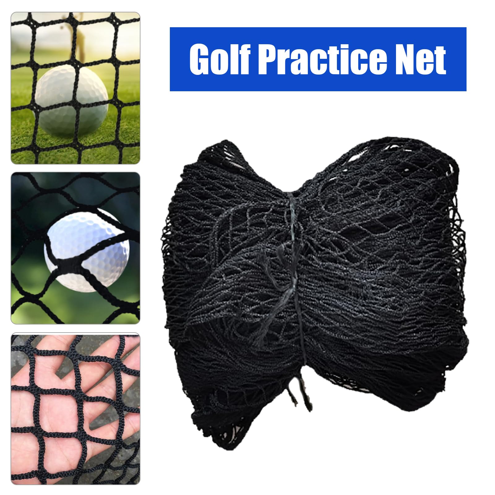 Siatka do ćwiczeń golfowych 3 m – siatka golfowa Driving do odboju, trening pola, siatka sportowa 3 x 3 m, zakres jazdy z tarczą celową, wytrzymały poliester, szybki montaż, w zestawie śledzie i torba