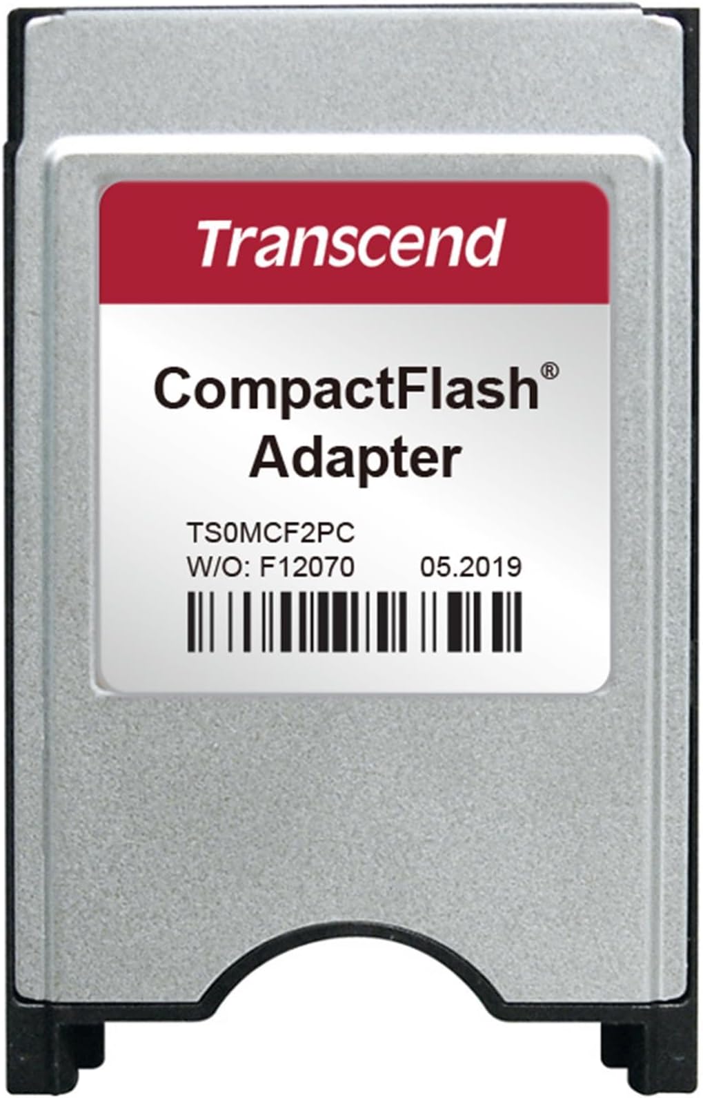 Transcend TS0MCF2PC PCMCIA CompactFlash Adapter, Grey, 1 Pack