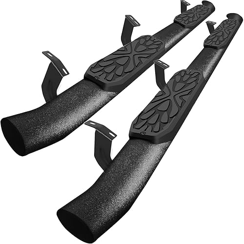 3.5 Inches Oval Tube Step Bar Running Boards Compatible with 2005-2023 Toyota Tacoma Double Cab/Crew Cab with 4 Full-Size Doors. Tacoma Step Bars and Carbon Steel Side Steps Step Bars.