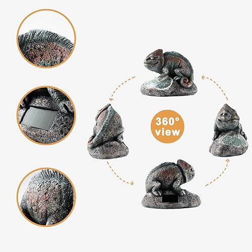 Miniatura 32 de Decoración de jardín, estatua de rana y príncipe, estatua solar de rana y príncipe, figura de ranas de resina con luz solar para patio, balcón