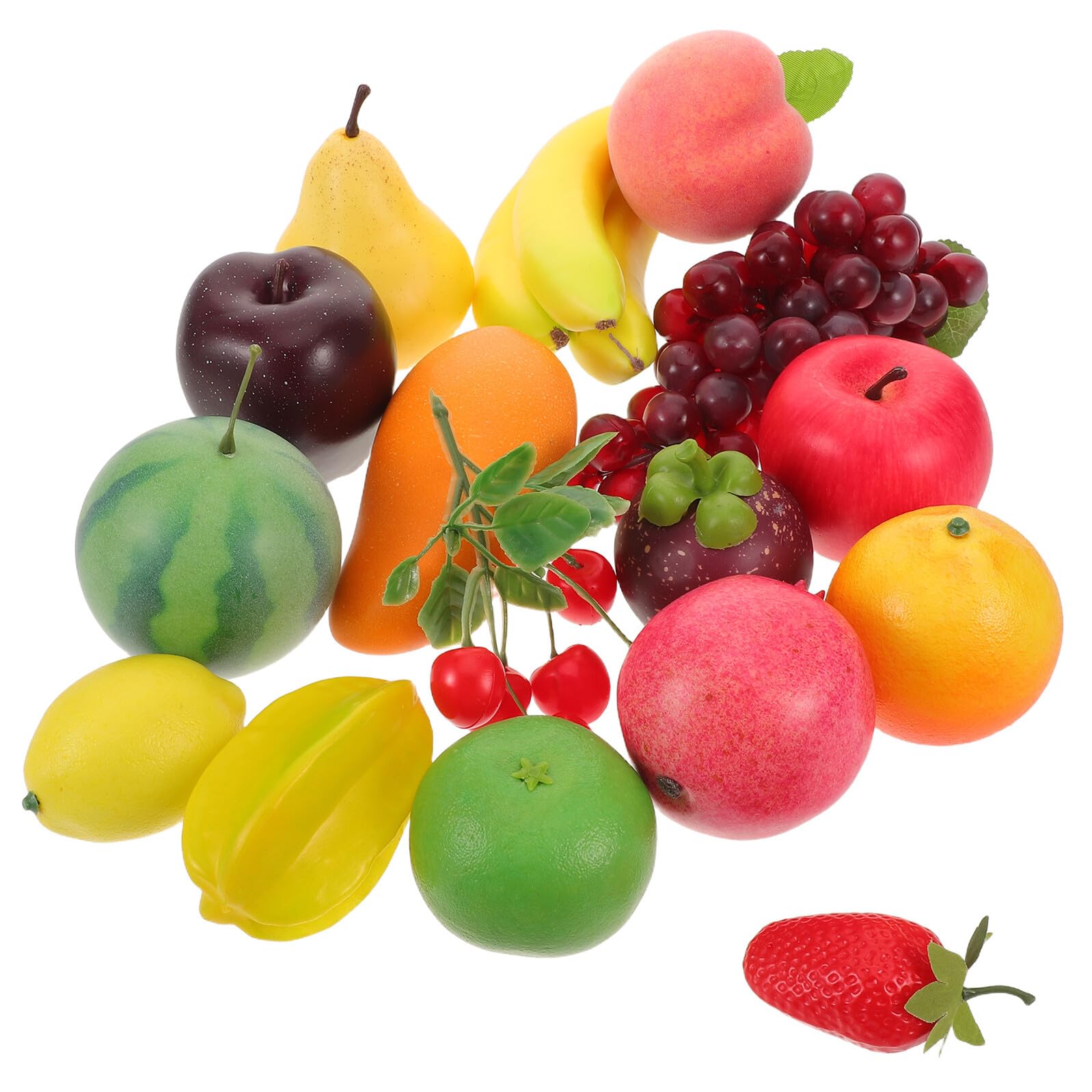 Mipcase 16 Pezzi Frutta Artificiale Realistica Colorata per Decorazioni Vetrina e Scuola Frutti Simulati Resistenti Manutenzione per Esposizioni e Giochi Educativi