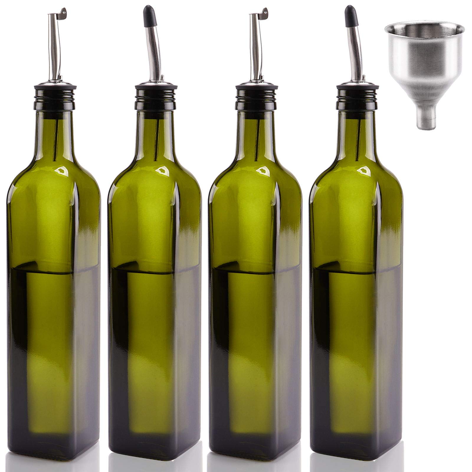 Buy [4 PACK]Mtophs 17 oz Olive Oil Dispenser Glass Bottle Set 500ml