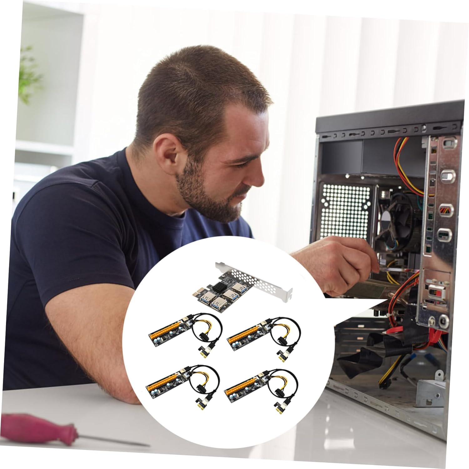 Pci E to USB Riser Extension Card Adapter Mining Computer Accessory with Pin Connectors Reliable Data Transmission No Extension Cord Needed Efficient Pcie Interface Expansion