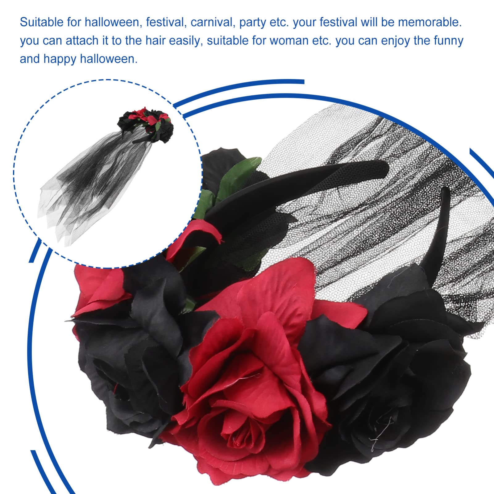 FOMIYES 3 Diademas Con Velo De Día De Los Muertos Velo Mexicano Corto De Novia Diadema Gótica De Cosplay Para Mascarada Y Actuación.