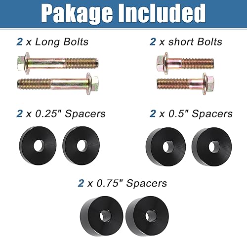 Miniatura 7 de X AUTOHAUX 1 juego de elevador espaciador de asiento delantero ajustable de 0.25 a 1.5 pulgadas para Toyota Tacoma 4Runner 2003-2022 Kit de