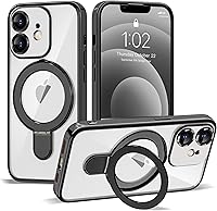 Vista 1 de Funda compatible con iPhone 12 con soporte de anillo magnético invisible [compatible con Mag-Safe] [Protector completo de lente de cámara] Funda