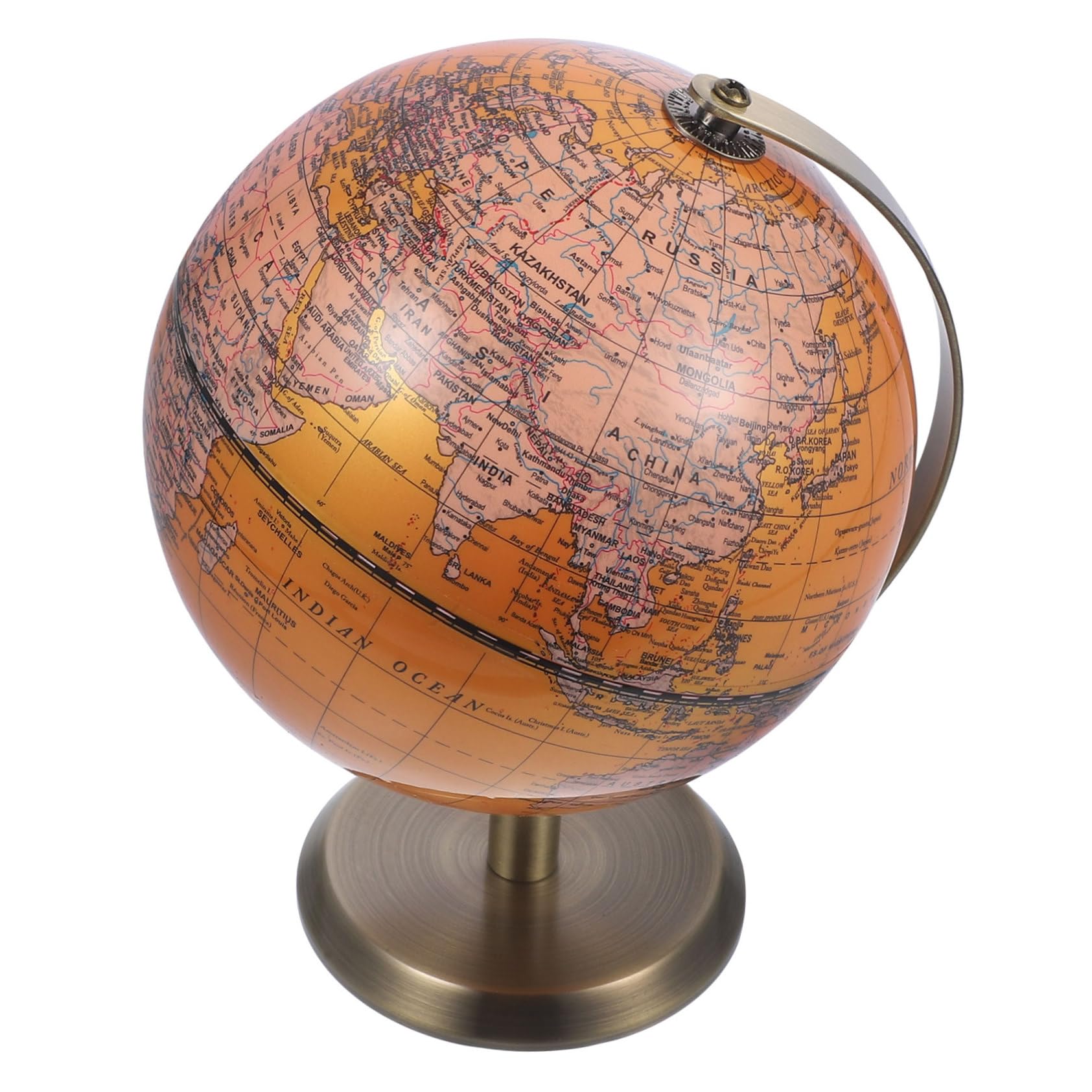Generic Elegant Decorative Globe for Desk Terrestrial Globe with Sturdy Base Educational Home Decor for Classroom Living Made of and Materials