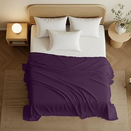 Miniatura 74 de Utopia Bedding Sábana encimera – 1 paquete (individual, azul marino) – Tela de microfibra cepillada suave – Sábana superior resistente al