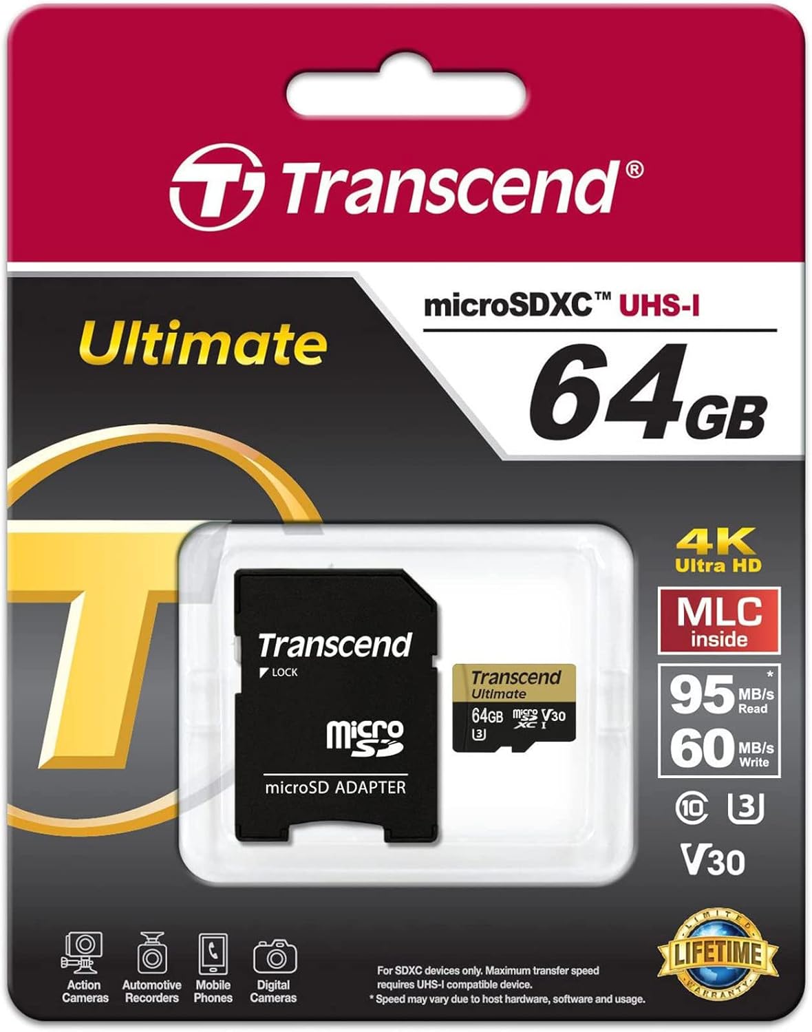 Transcend Microsd Card UHS-I U3 V30 Compatible Series