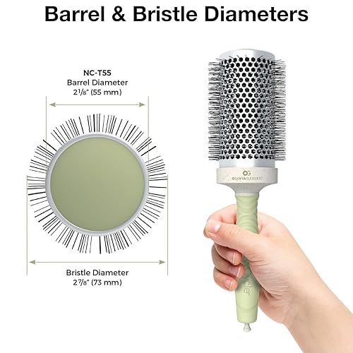 Miniatura 2 de Olivia Garden Cepillo térmico redondo NewCycle (no eléctrico) con barril de cerámica, tecnología iónica y fabricado con material 100% reciclado